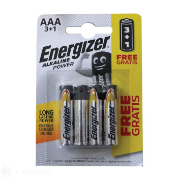 Батерия - Energizer Alkaline Power - алкална - AAA 1.5V - 3+1бр.