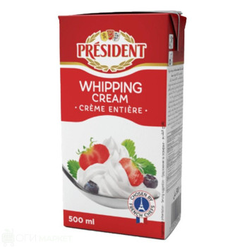 Сметана млечна - President - 35,1% - 500мл.