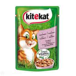Пауч - котешки - Kitkat - сьомга - 85гр.