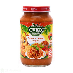 Зеленчуково пюре - Ovko - спагети с пиле и сирене - 190гр.