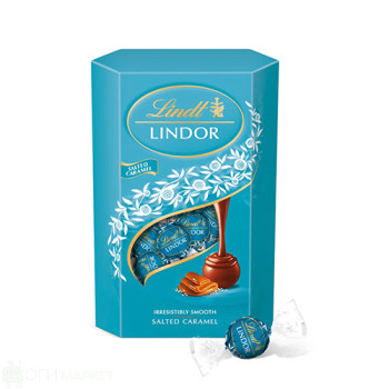 Шоколадови бонбони - Lindor - солен карамел - 200гр.