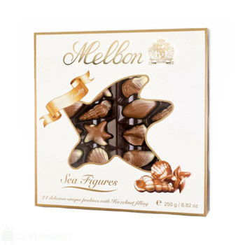 Шоколадови бонбони - Melbon - морски фигури - 250гр.