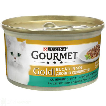 Котешки пастет заек/дроб Gourmet 85гр