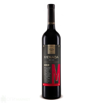 Червено вино - Menada - мерло - 0.75л.