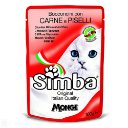 Пауч - Simba - котешка храна - телешко и грях - 100гр.