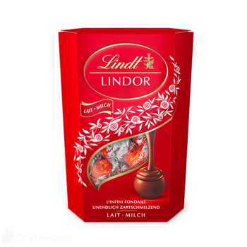 Шоколадови бонбони - Lindor - млечни - 337гр.