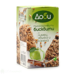 Бисквити - Доби - пълнозърнести - с лимец , канела , ябълка - 150гр.