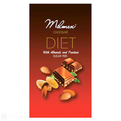 Шоколад - Milmex - с бадеми - без захар - 100гр.