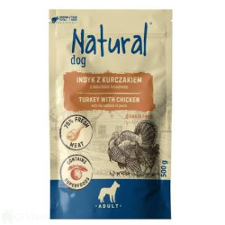 Пауч за кучета с пиле и пуйка Natural 500гр