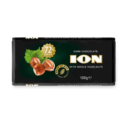 Шоколад - ION - 72% какао - с лешник - 0.100гр.
