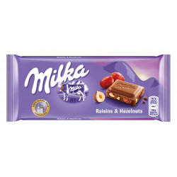 Шоколад - Milka - лешник и стафида - 0.100гр.
