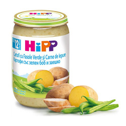 Зеленчуково пюре - HIPP - картофи със зелен боб и заешко - 190гр.