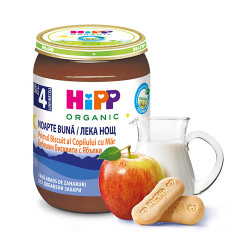 Млечна каша - HIPP - бебешки бисквити и ябълка - 190гр.
