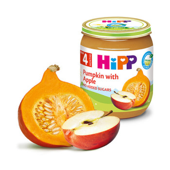 Плодово пюре - HIPP - ябълка и тиква - 125гр.