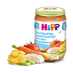 Зеленчуково пюре - HIPP - спагети с риба и зеленчуци в доматен сос - 220гр.